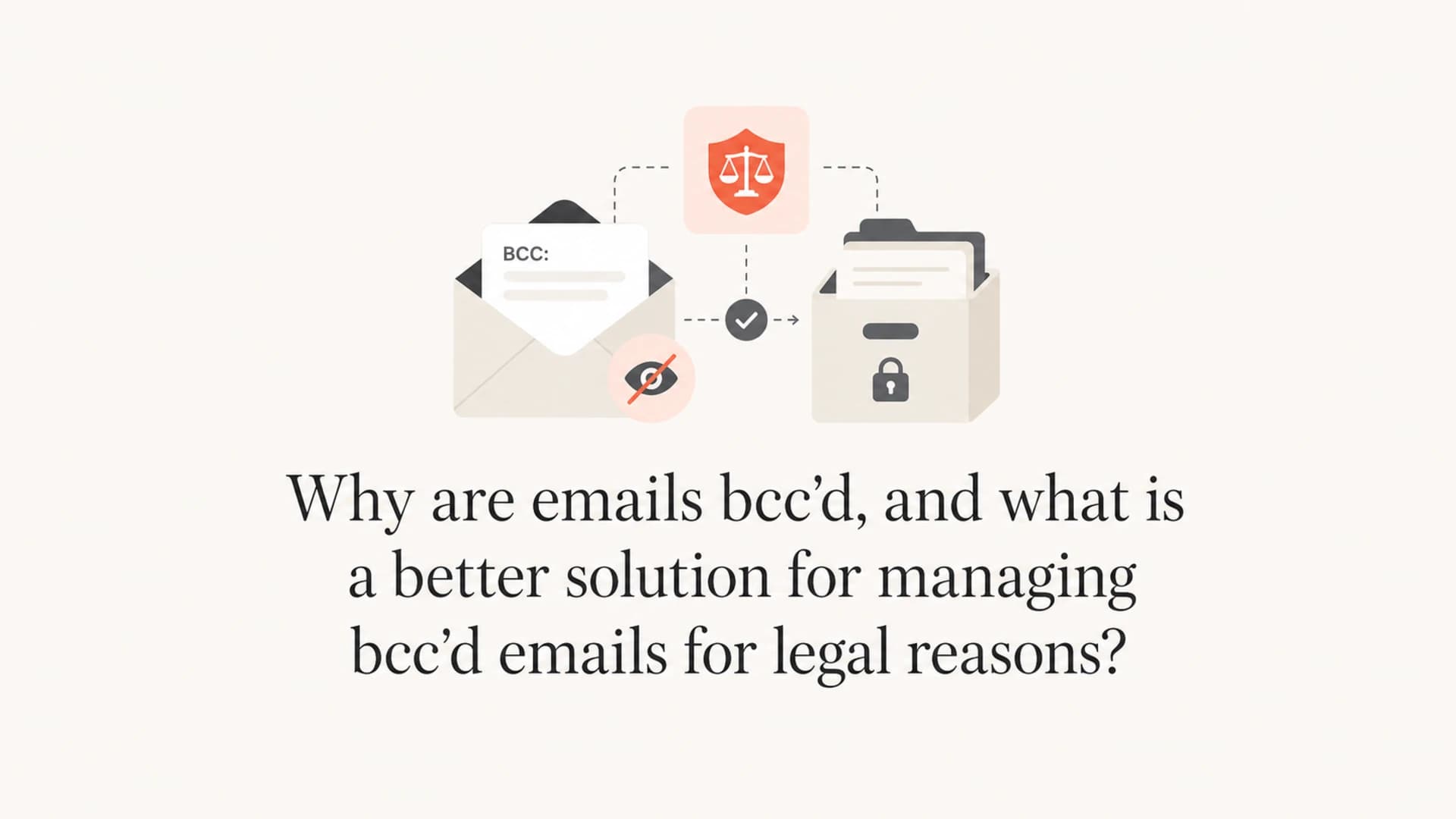 Article title artwork about BCC email copies and legal archiving.