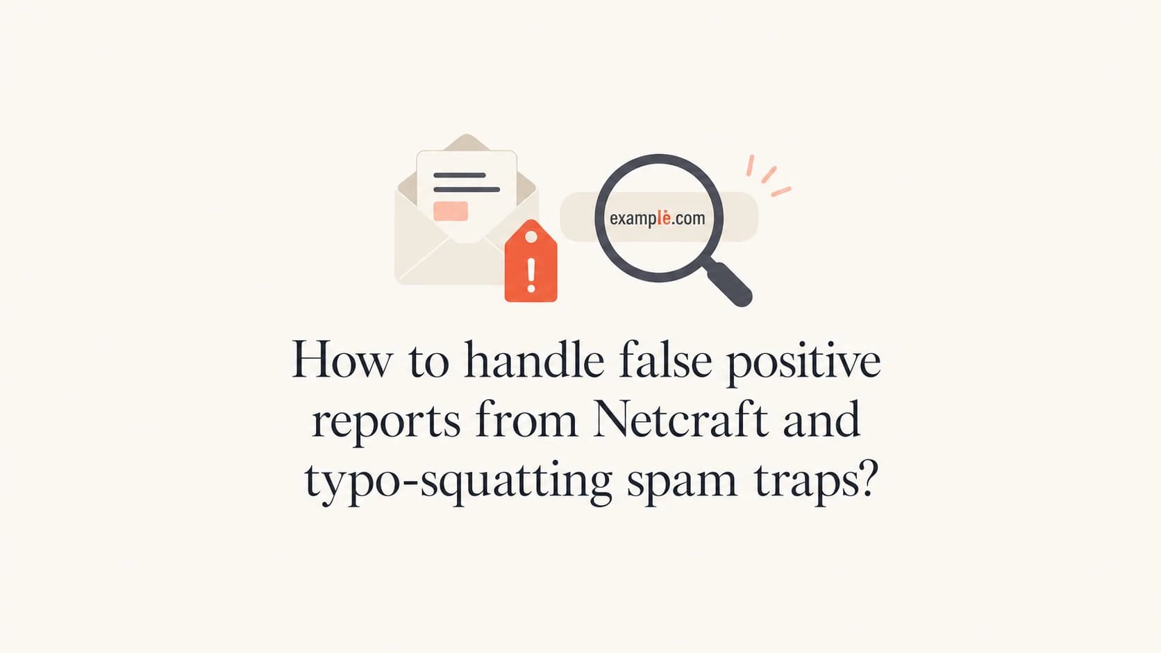 Netcraft false positive abuse report tied to a typo-squatting spam trap and email deliverability risk.