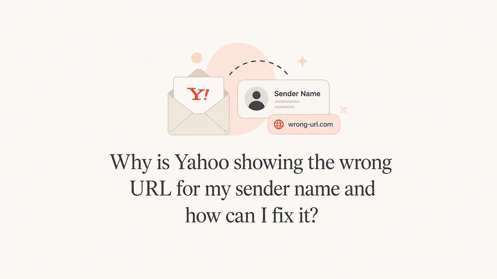 Yahoo sender name with an incorrect URL tag beside it.