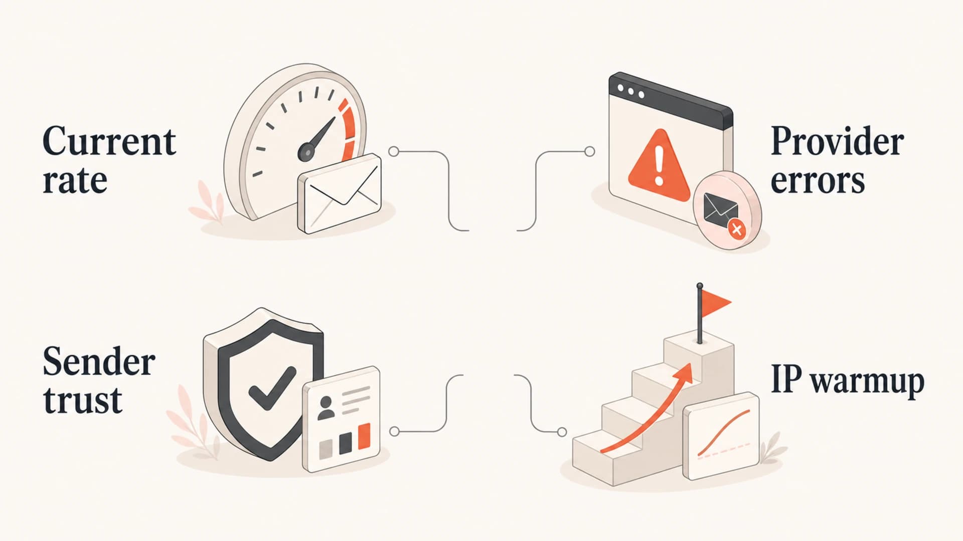 Infographic showing factors to check before adding sending IPs.