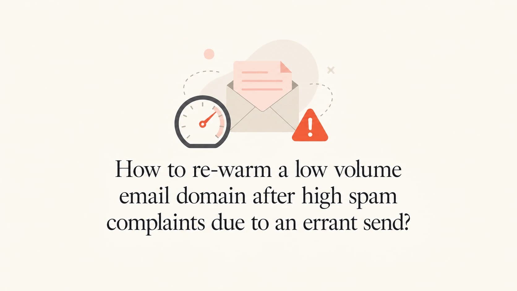 A warm-up dial and email symbols for reputation recovery.