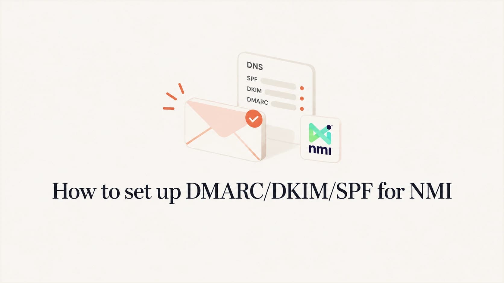 NMI email authentication setup with SPF, DKIM and DMARC.