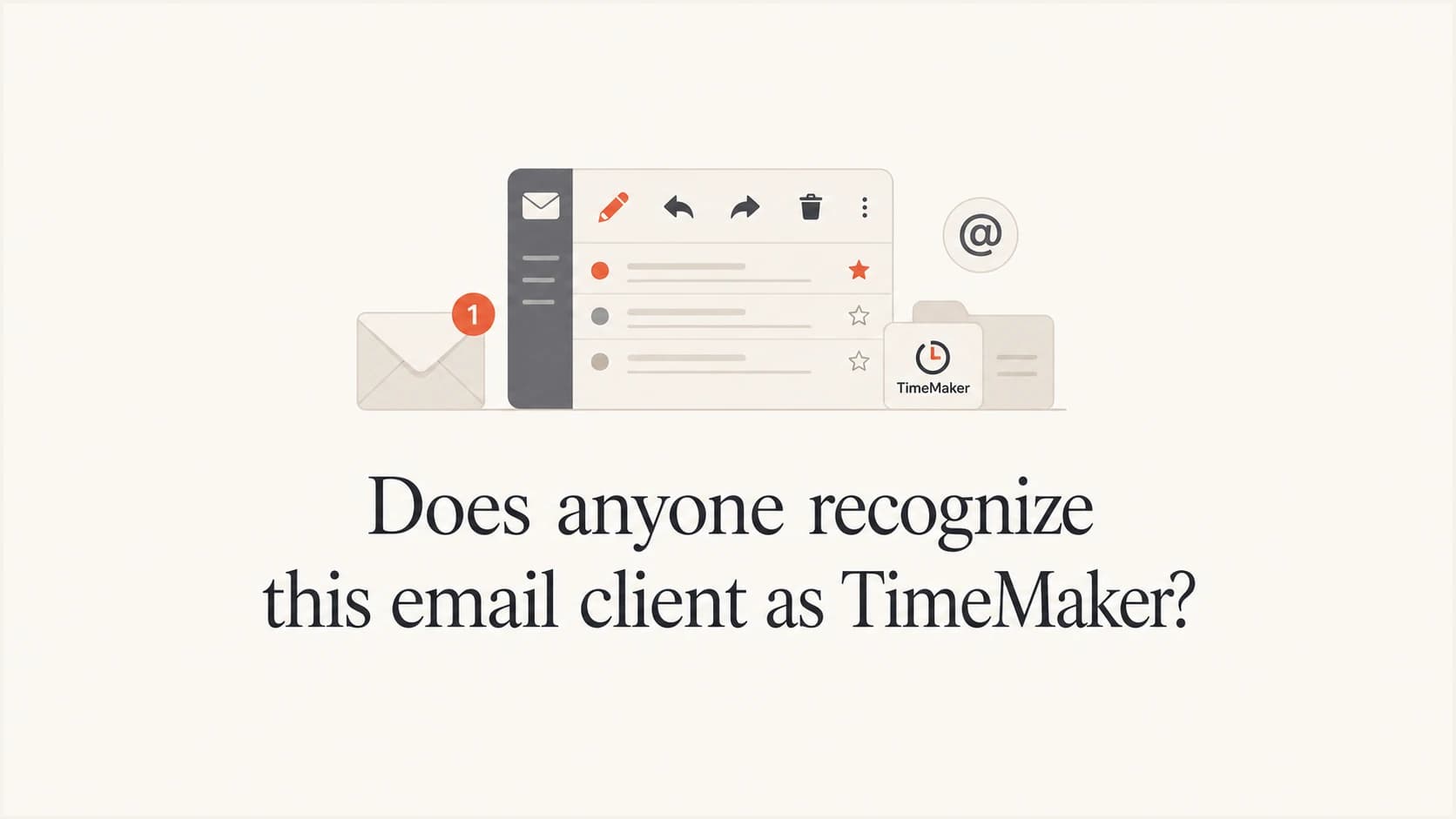 A calm article thumbnail about identifying TimeMaker as an email client.