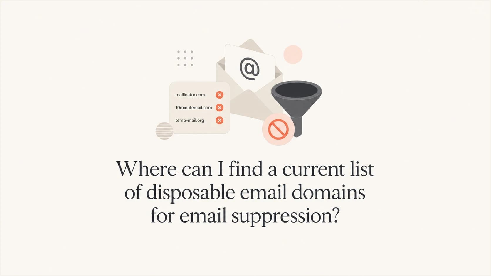 Disposable email domain list shown as a clean filtered email index.