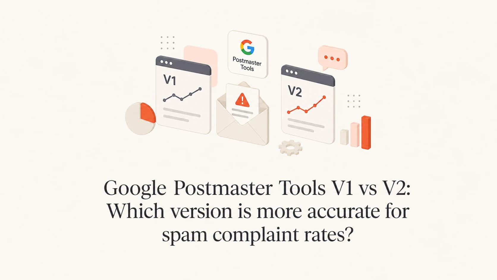 Google Postmaster Tools V1 and V2 spam complaint rate comparison.