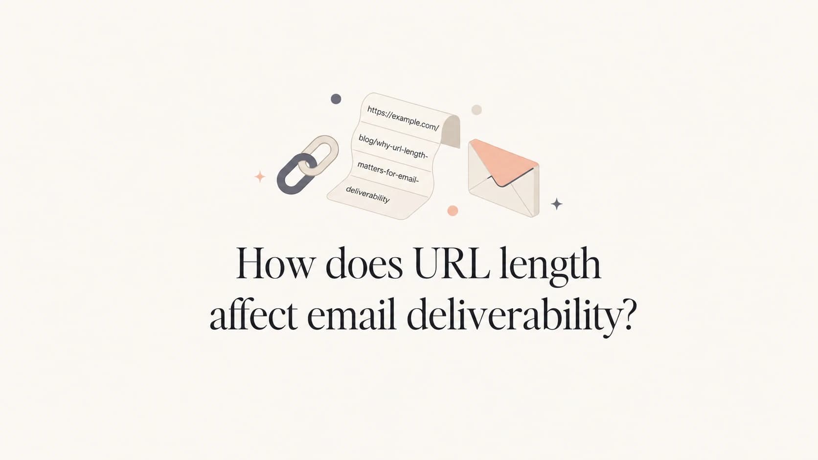 A calm editorial thumbnail showing a long URL strip above an email envelope.