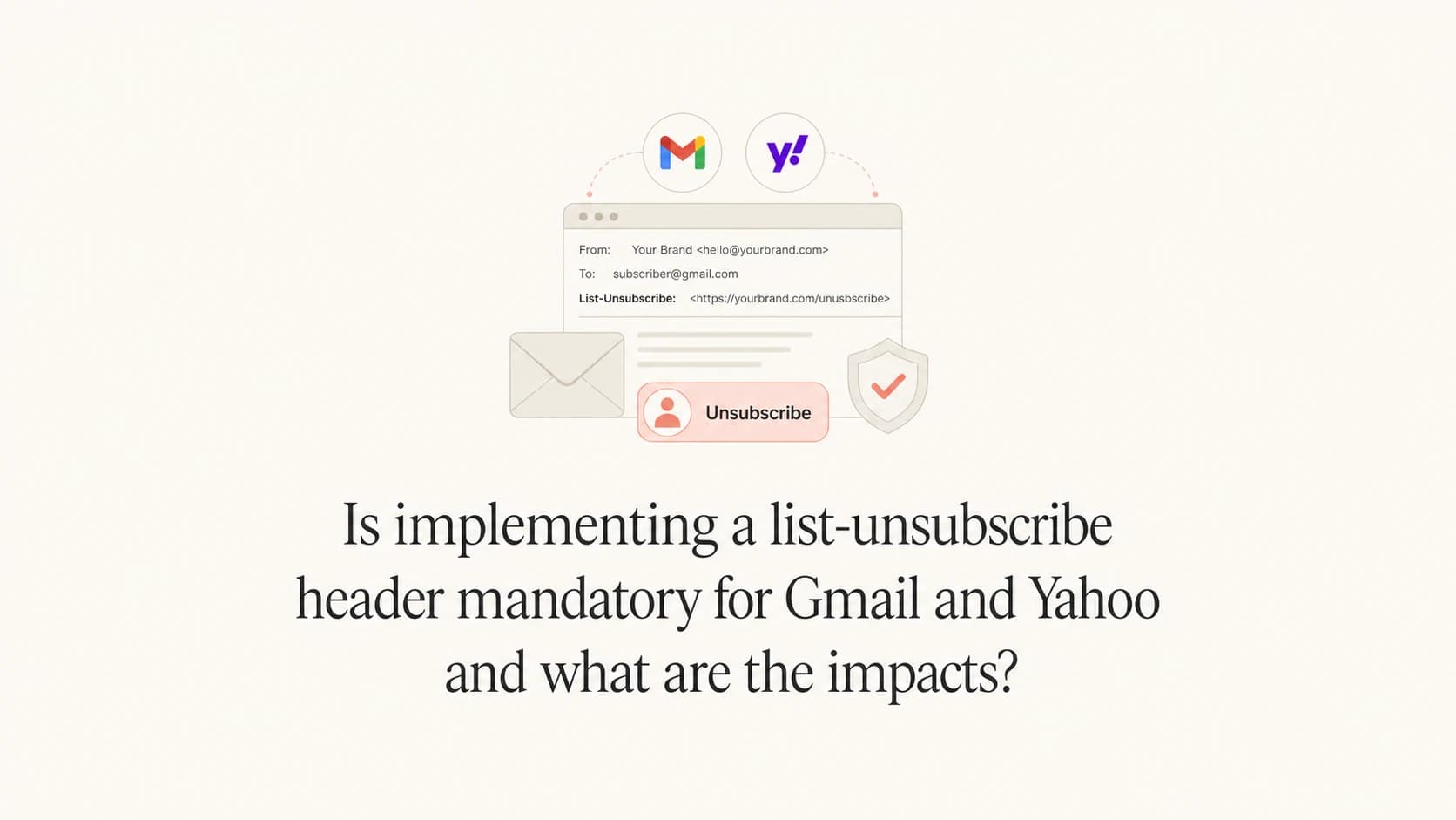 Editorial thumbnail about list-unsubscribe requirements for Gmail and Yahoo.