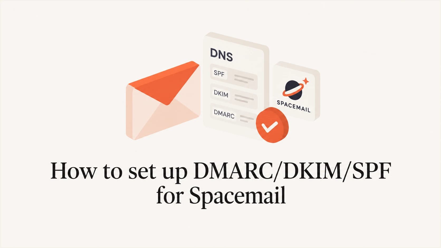 Spacemail email authentication setup with SPF, DKIM, and DMARC.