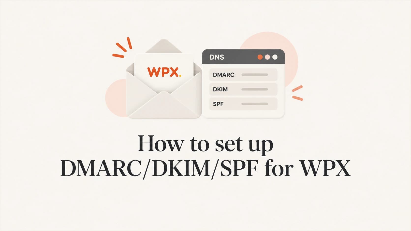 WPX email authentication with SPF, DKIM and DMARC DNS records.