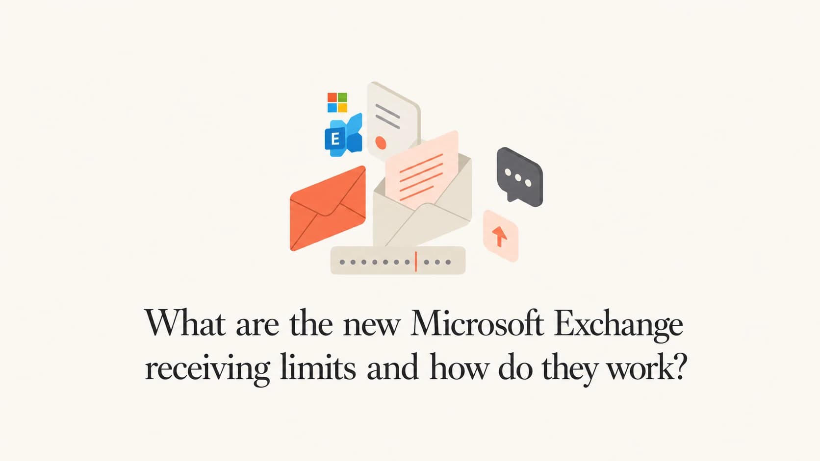 Microsoft Exchange Online receiving limits shown as a calm mail volume threshold graphic.