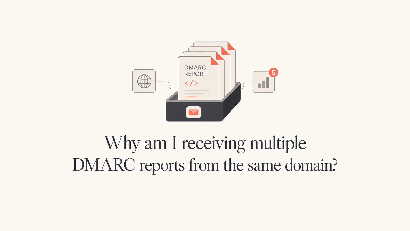 Multiple DMARC report files arriving together for one domain.