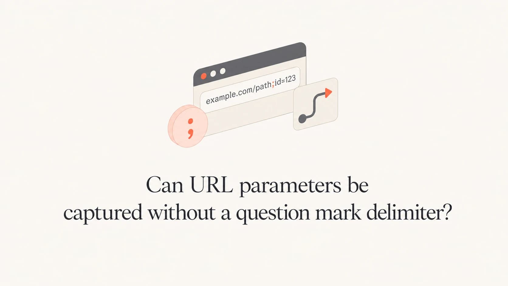A browser address bar showing path-style URL parameters without a question mark.
