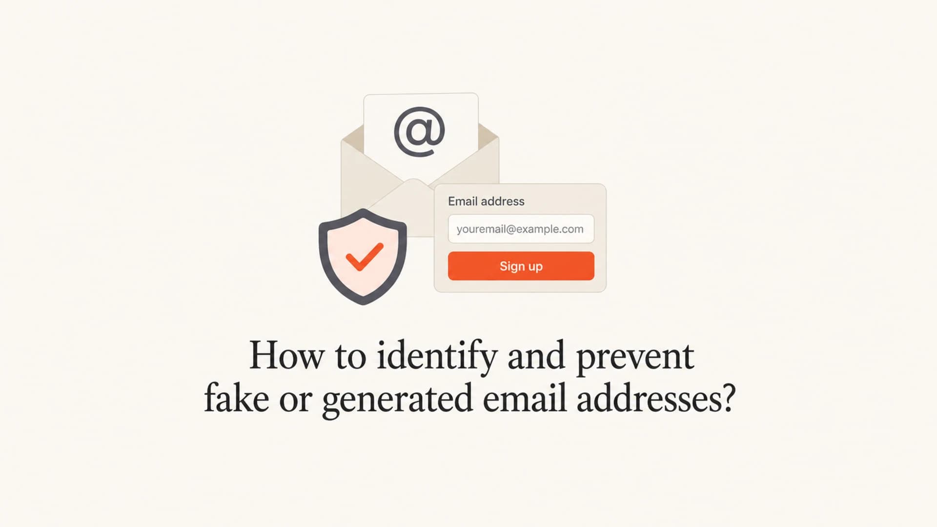 A generated email address risk check shown as a calm editorial thumbnail.