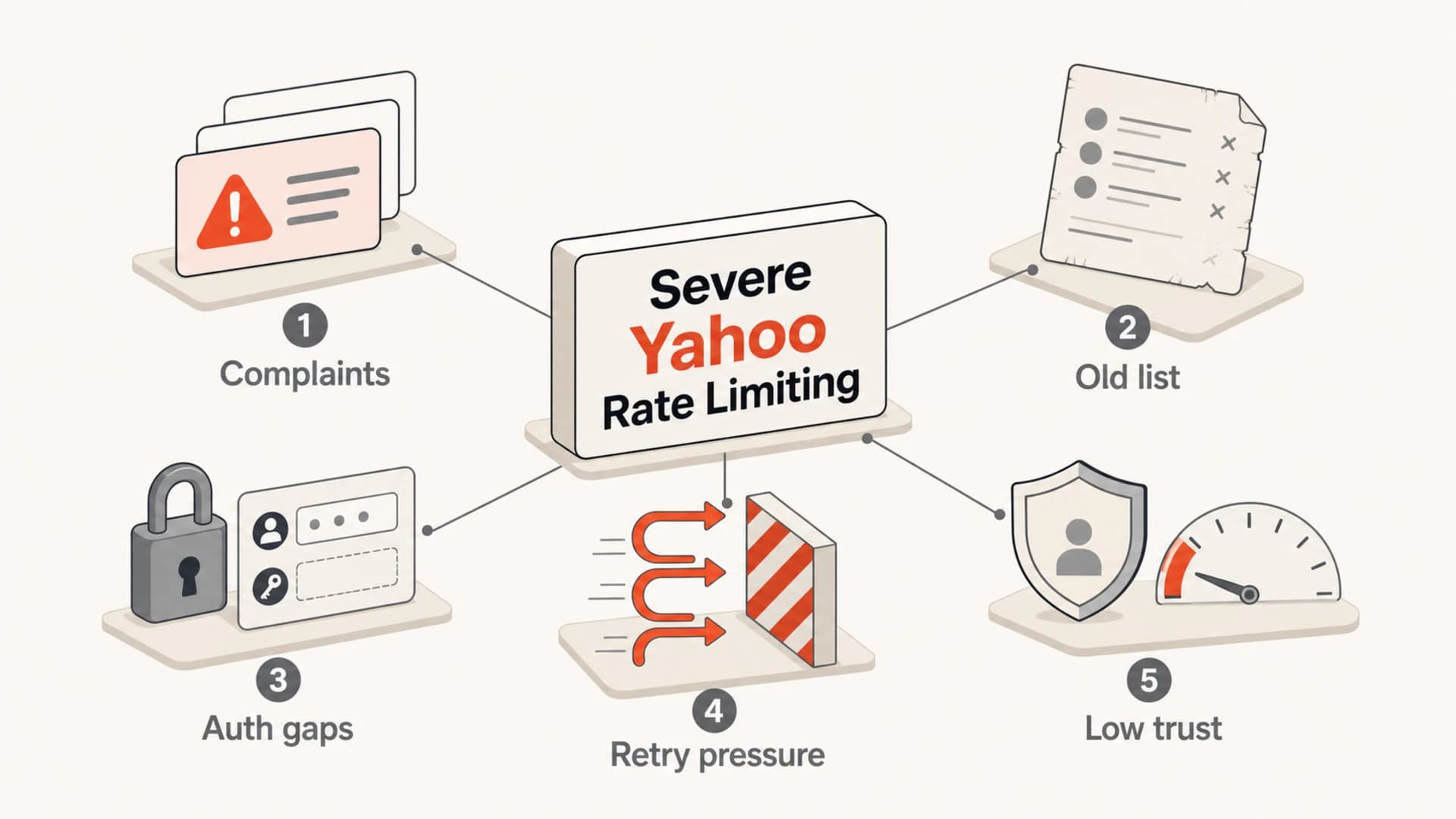 Five common inputs behind severe Yahoo rate limiting.