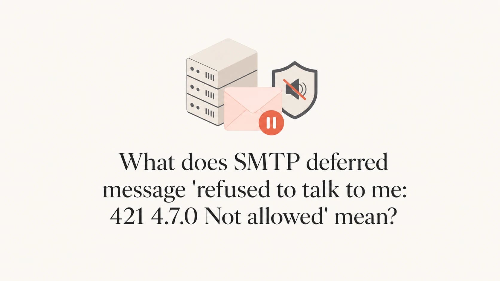 SMTP 421 4.7.0 Not allowed deferred message shown as a paused mail connection.