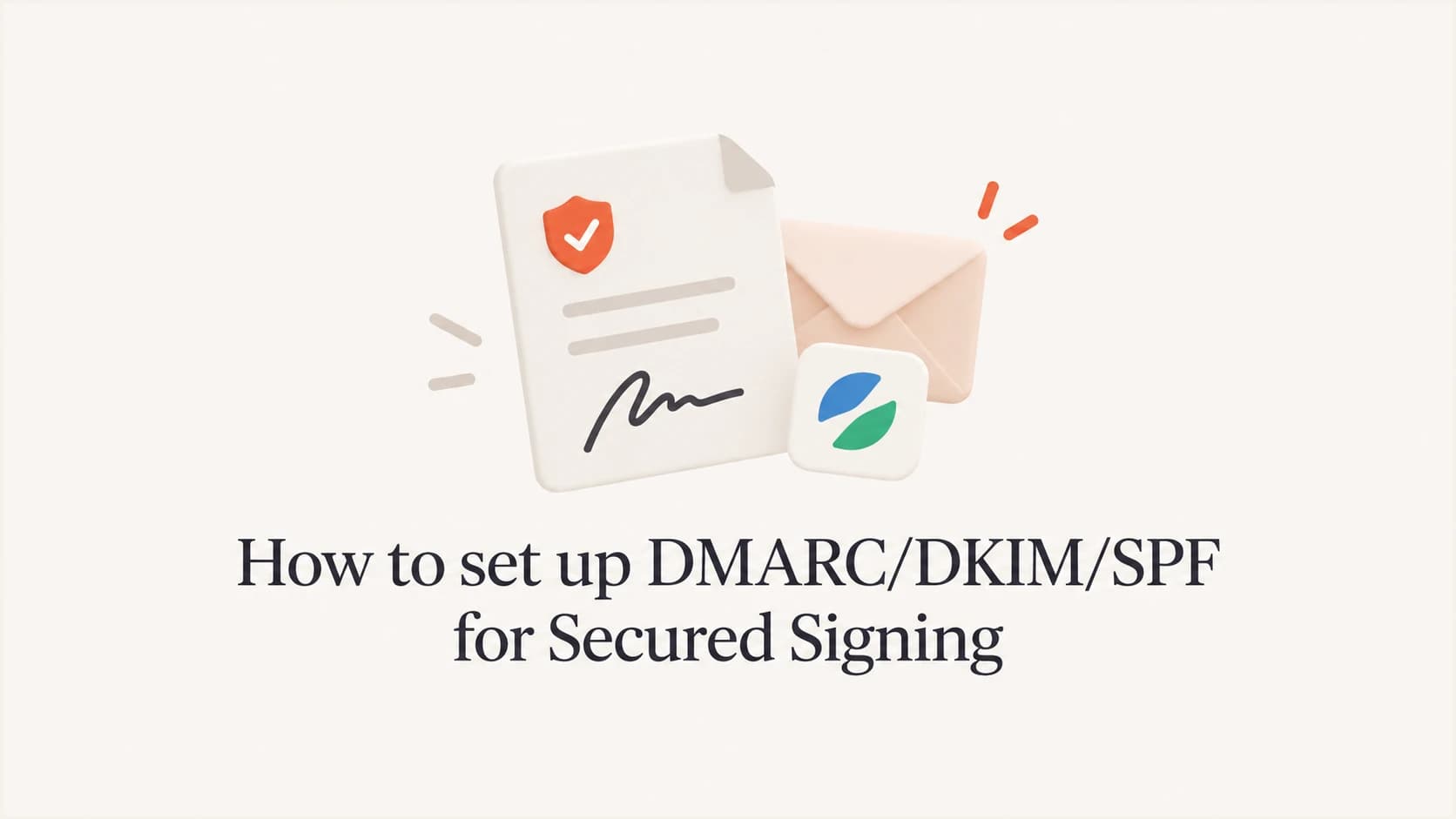 A signing document and email envelope above the Secured Signing authentication title.