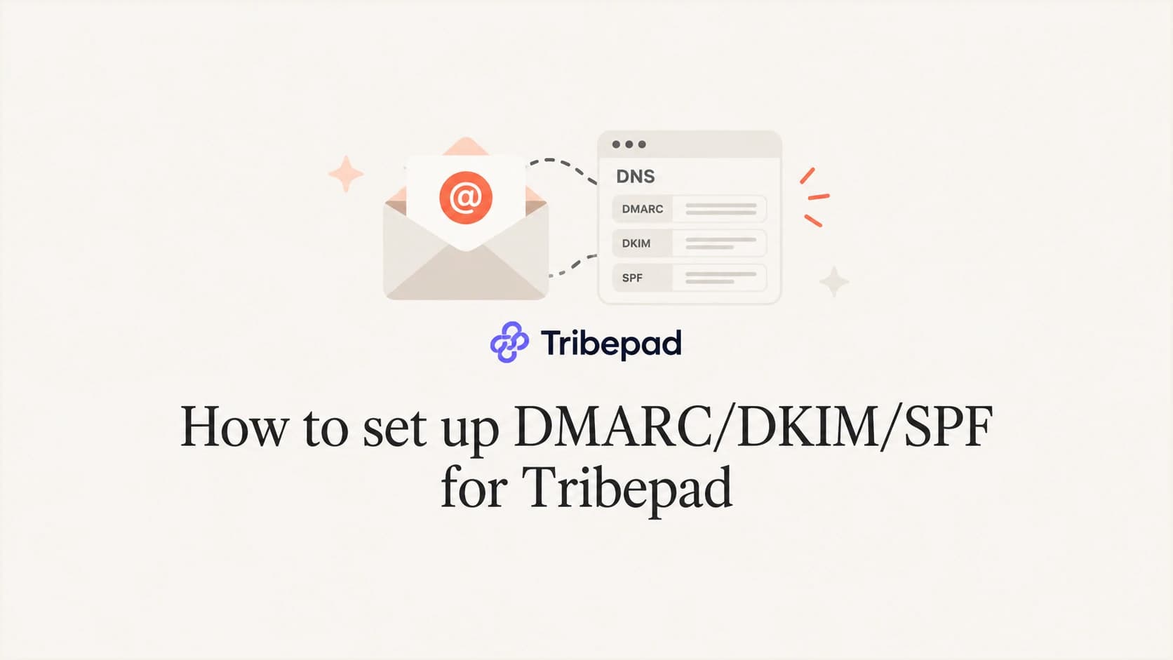 Tribepad email authentication setup with SPF, DKIM and DMARC.