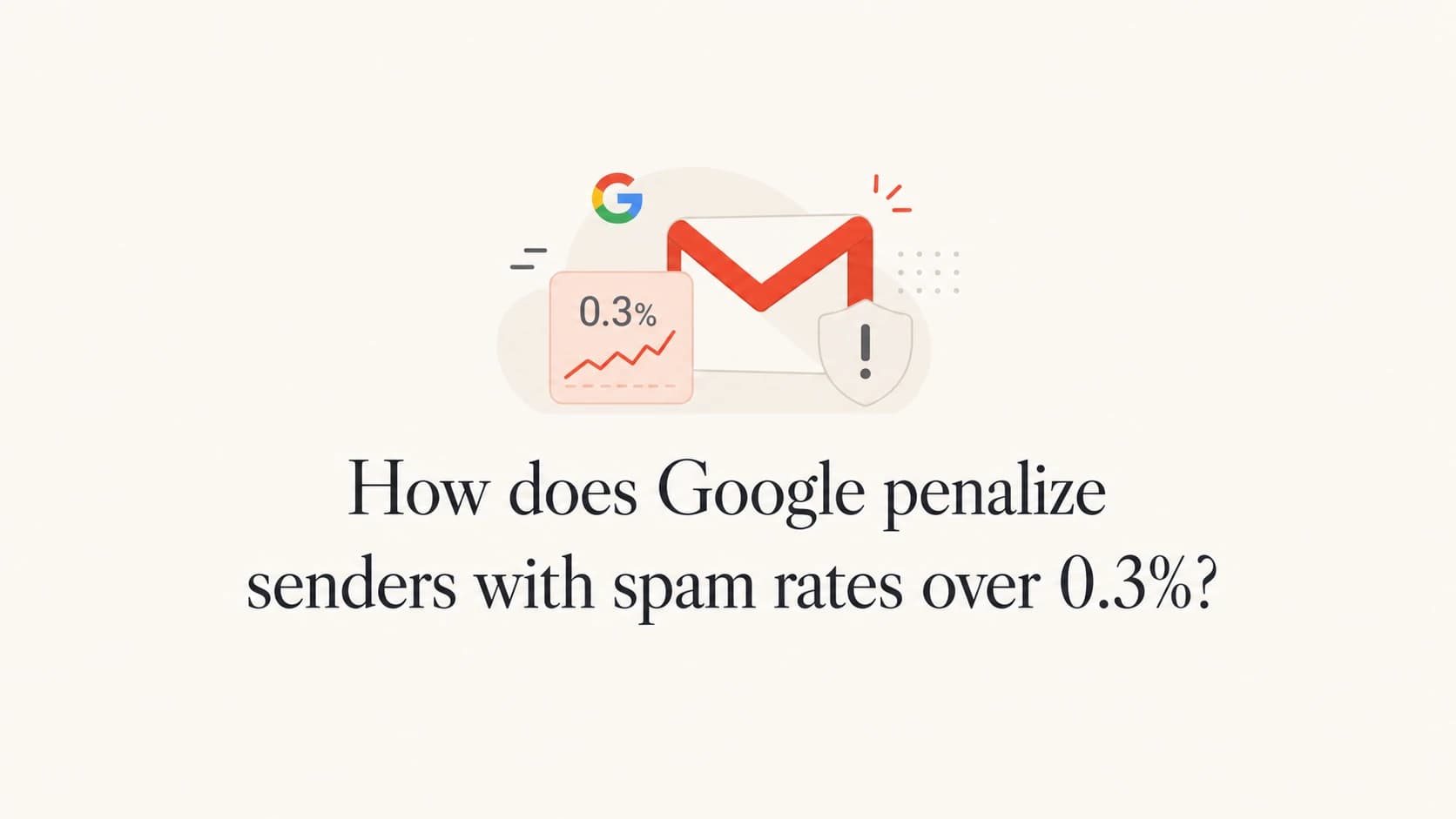 A calm editorial thumbnail about Gmail spam rate penalties.