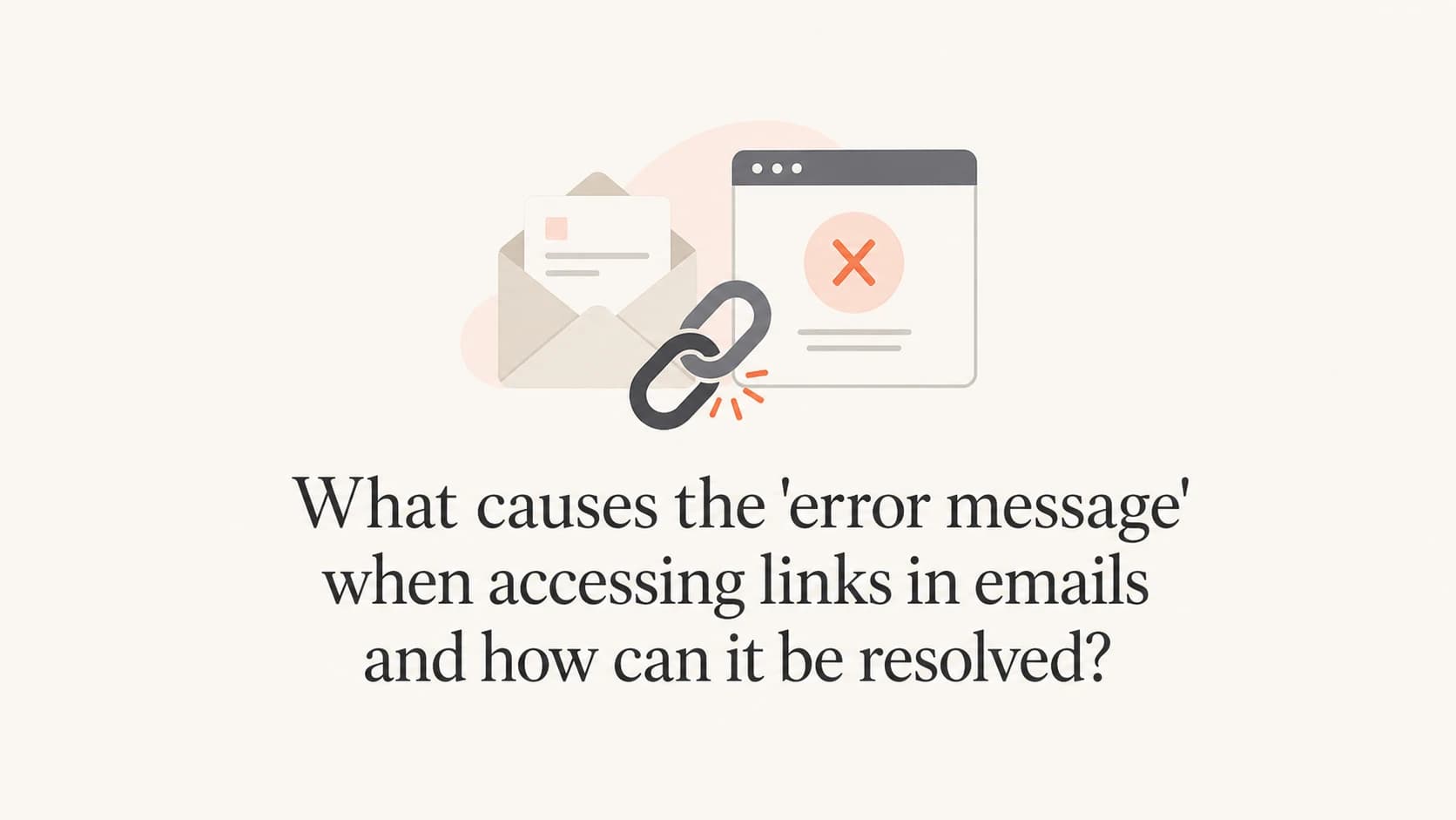 Email link access error shown as a blocked browser window.