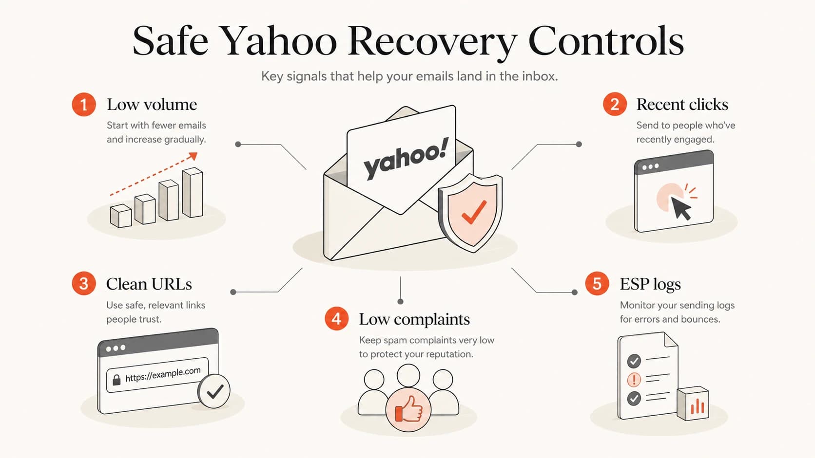 Infographic showing the controls needed for safe Yahoo recovery.