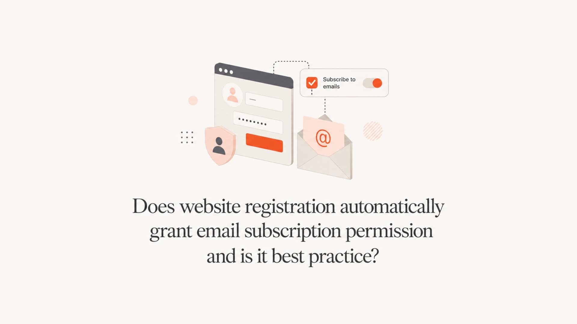 Account registration and email permission shown as separate choices.
