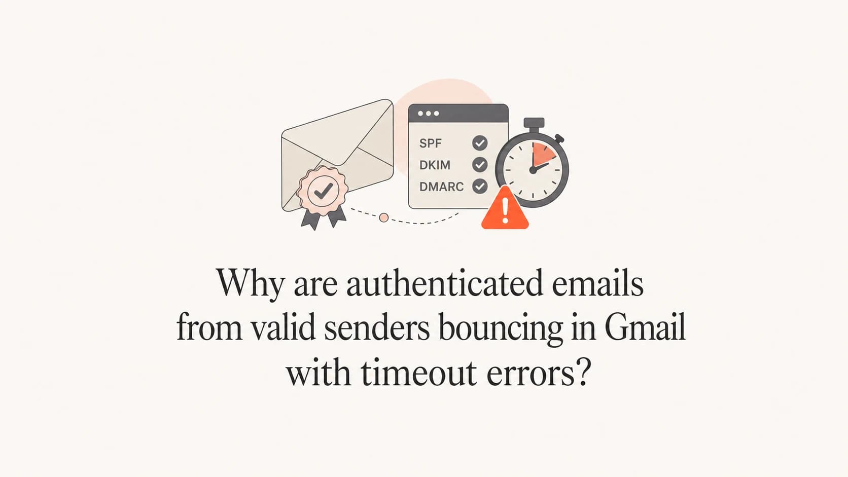 Gmail timeout bounce article thumbnail with email authentication objects.