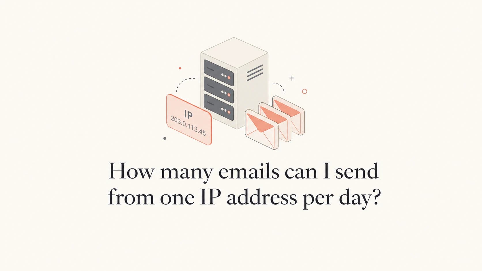 One IP address sending a controlled volume of email per day.