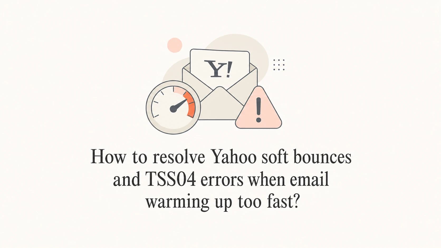 Yahoo TSS04 warm-up error shown as an email volume gauge.