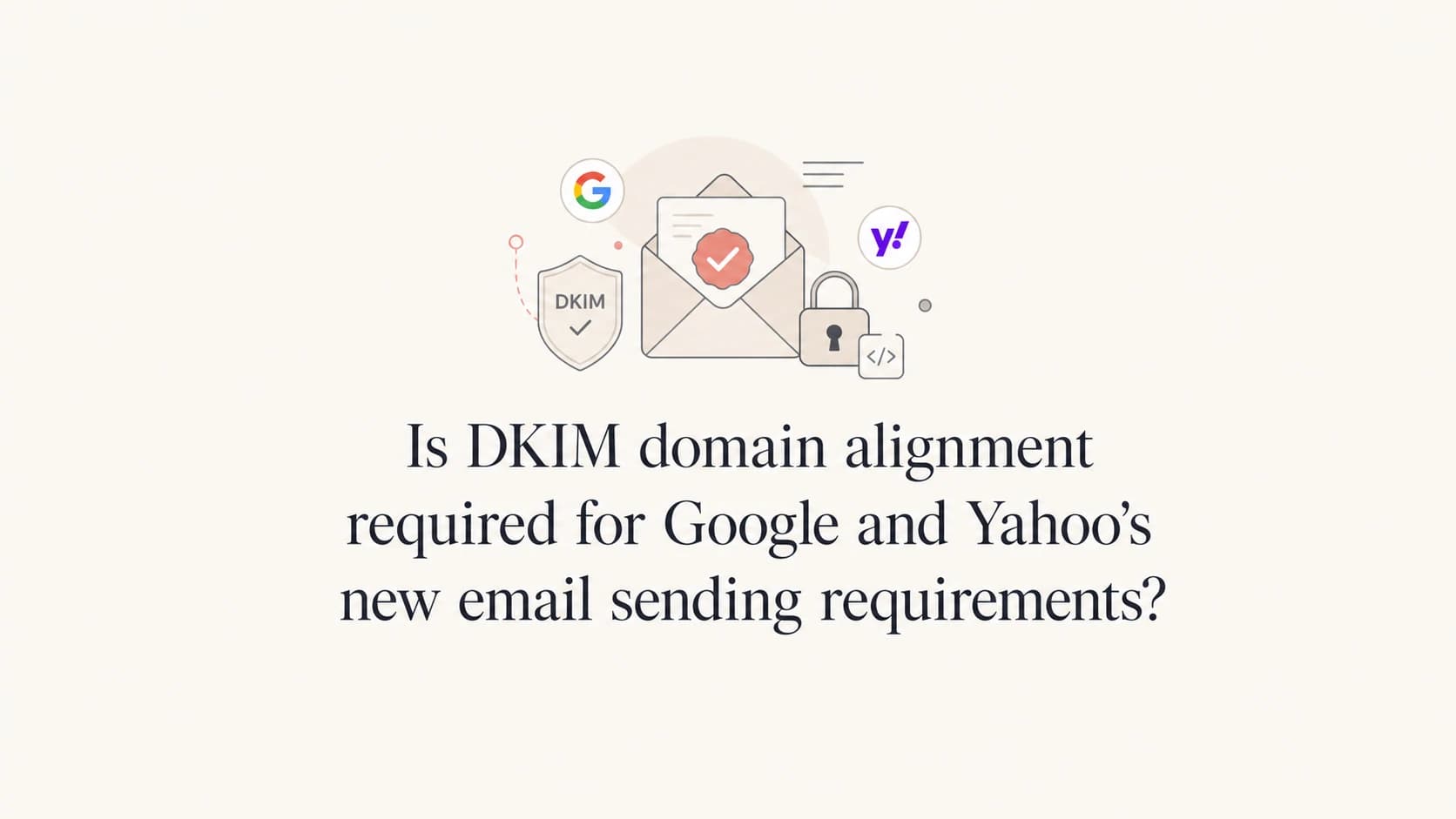 DKIM domain alignment requirement for Google and Yahoo sender rules.