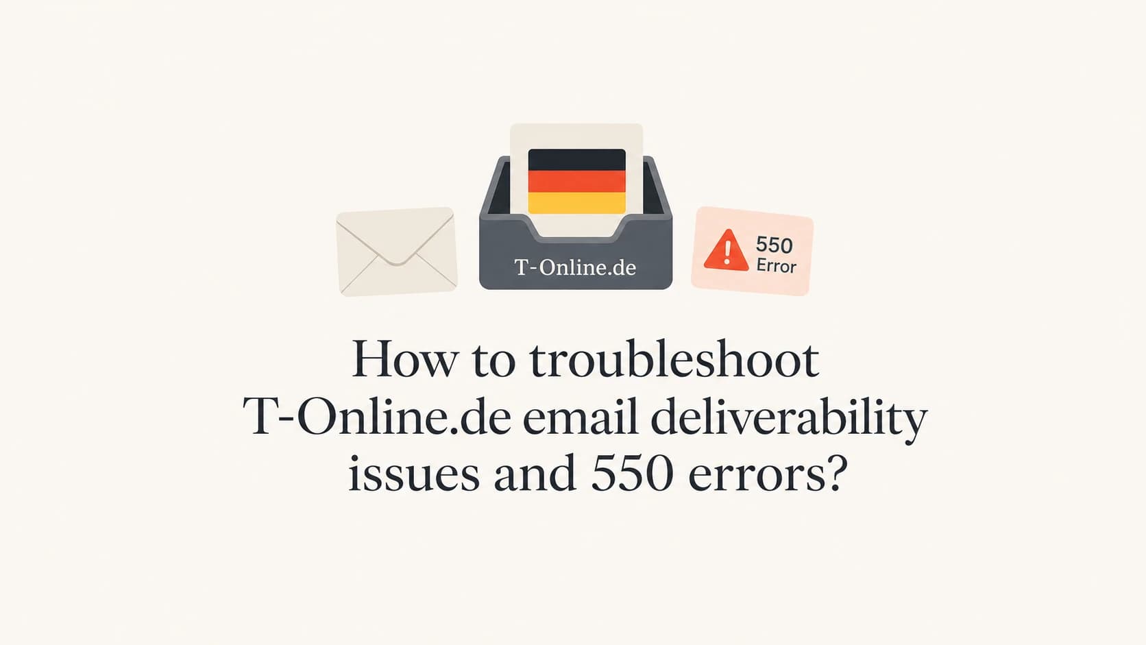 Editorial thumbnail showing T-Online.de email delivery troubleshooting and 550 errors.