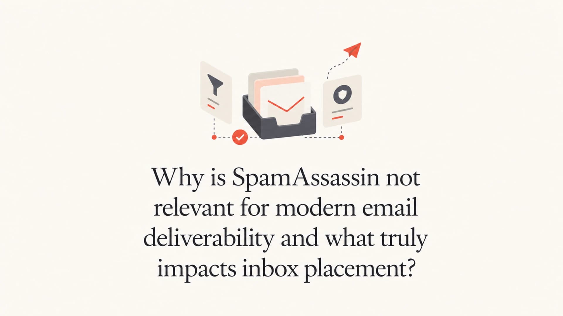 SpamAssassin score card beside modern inbox signals.