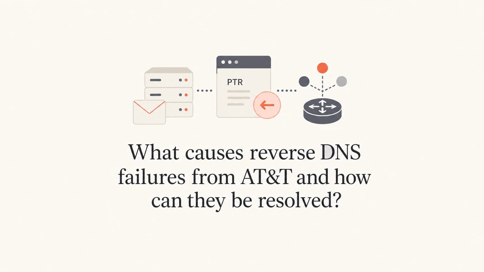 Editorial thumbnail showing mail servers, DNS pointers, and AT&T reverse DNS failures.