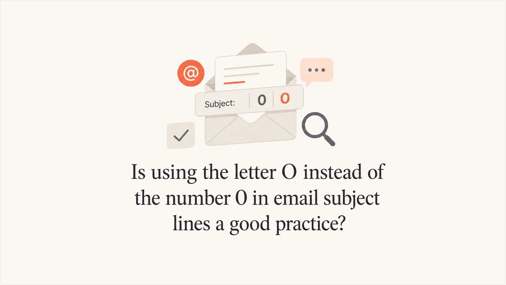 Subject line typography comparing the letter O and the number 0.