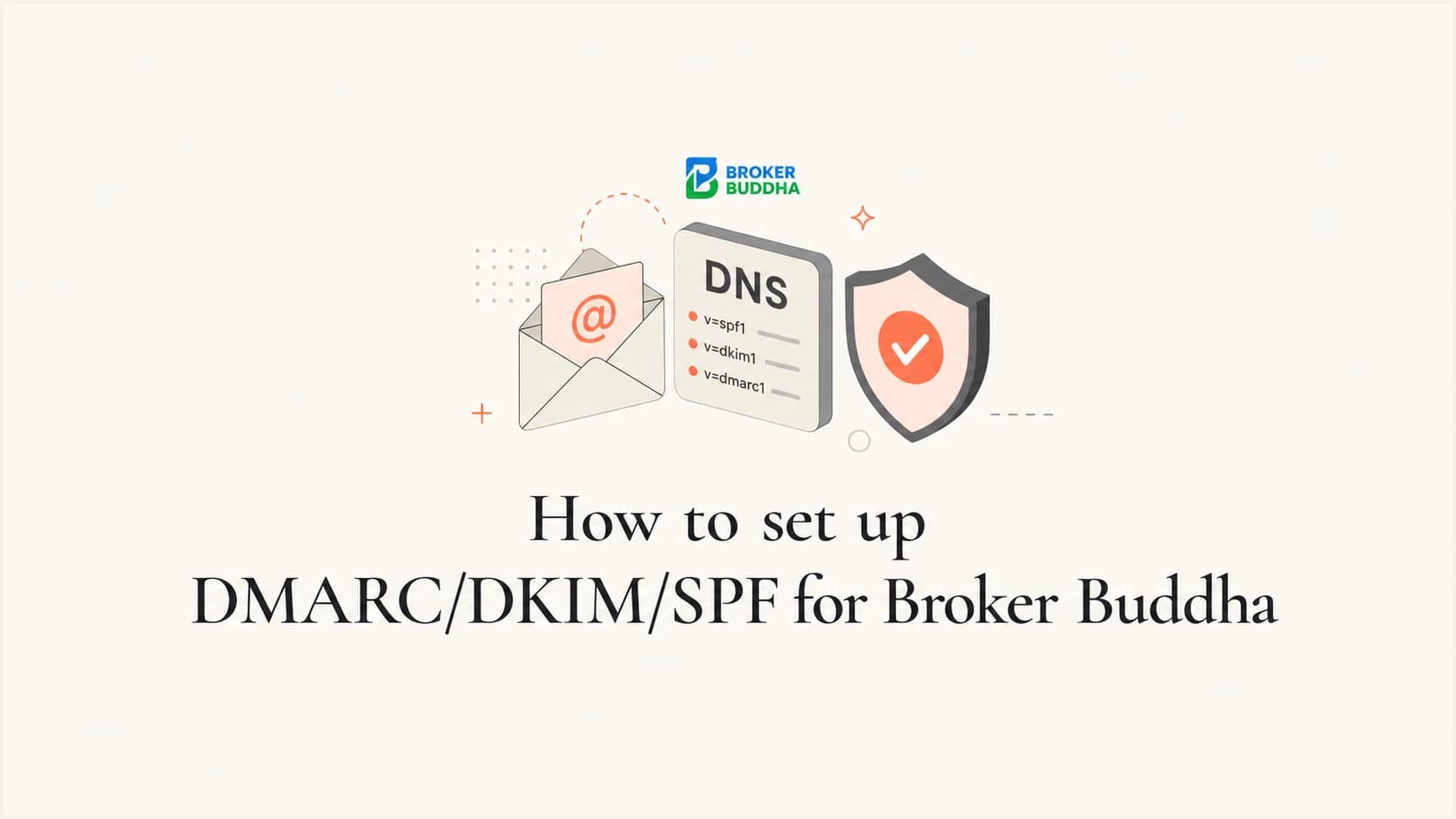 Broker Buddha email authentication setup for SPF, DKIM, and DMARC