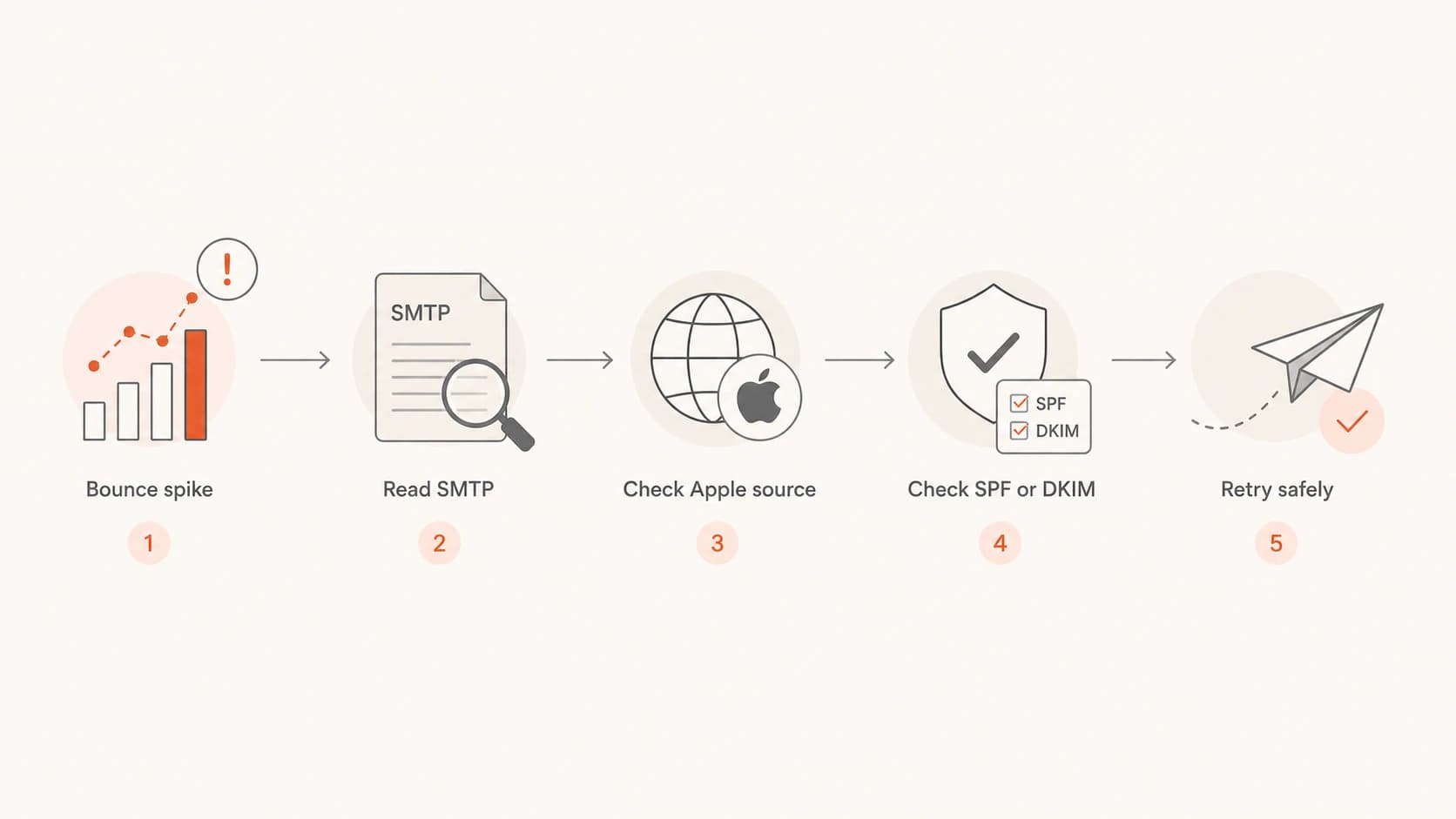 Flowchart for diagnosing Apple Private Relay bounce spikes