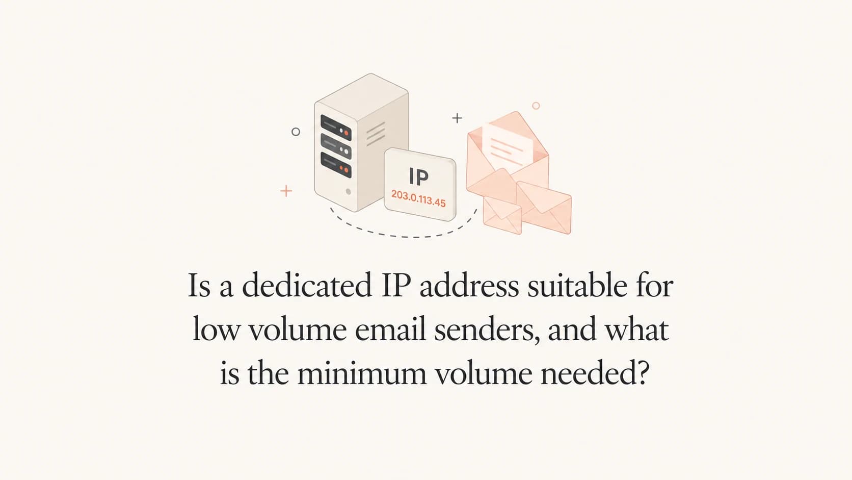 A dedicated email IP decision graphic with mail and reputation symbols.
