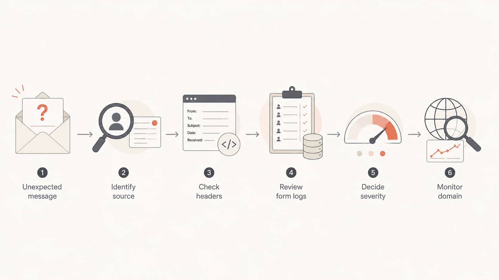 Flowchart for sorting a strange marketing email before taking action.
