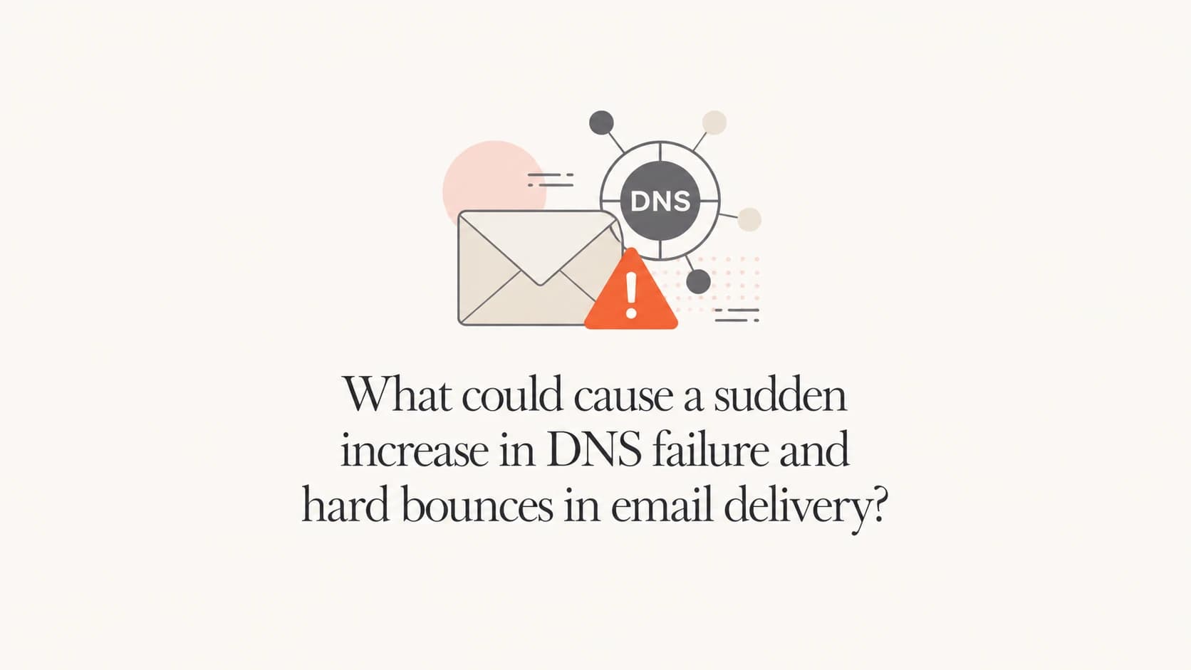 DNS failure and hard bounce spike shown as email routing signals.