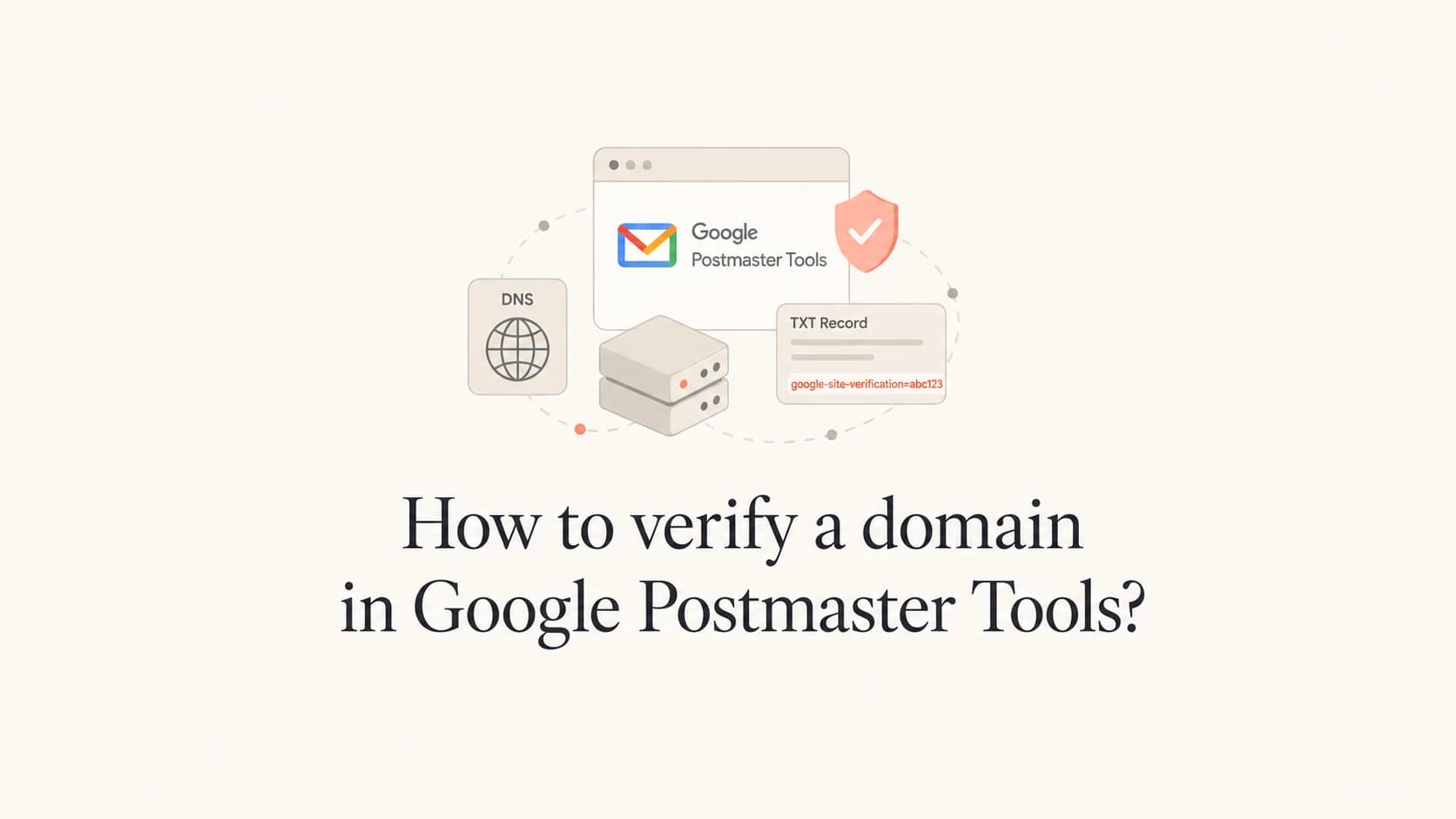 Google Postmaster Tools domain verification with a DNS token.