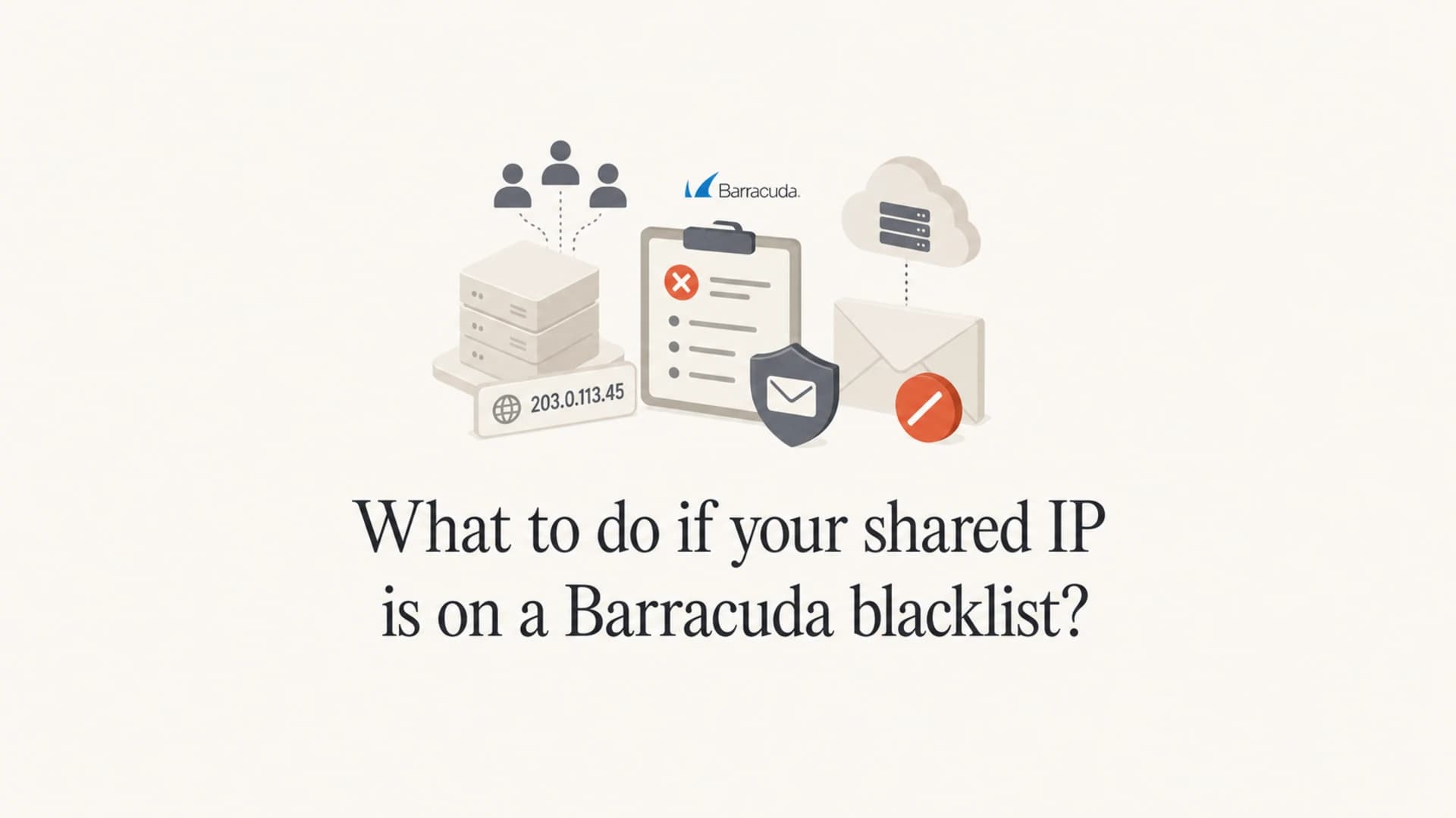 Article thumbnail for shared IP Barracuda blacklist response.