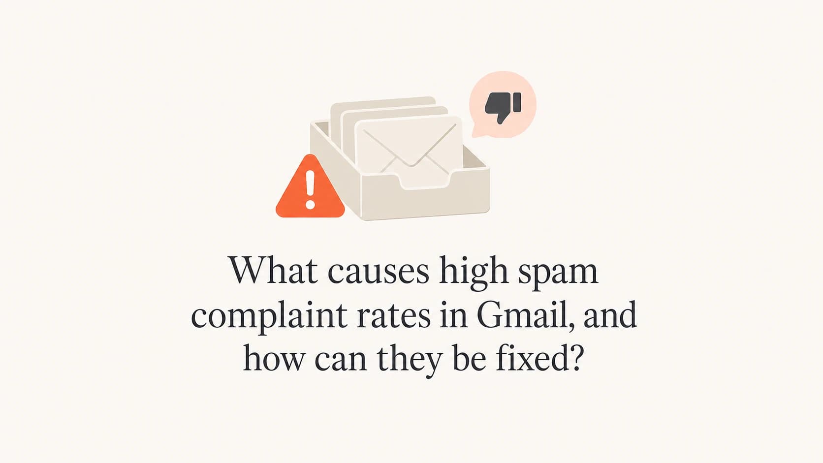 Editorial thumbnail about Gmail spam complaint rates and how to reduce them.