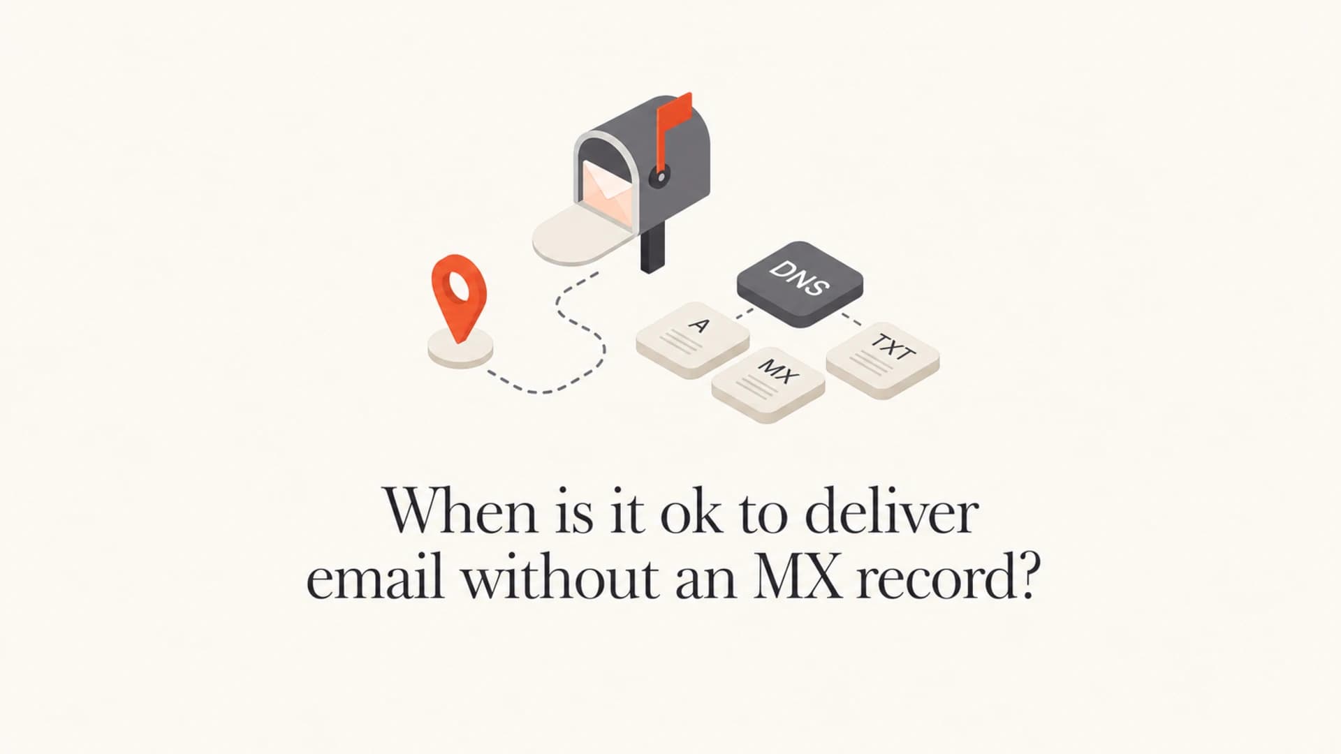 DNS mail routing thumbnail for no MX record delivery.