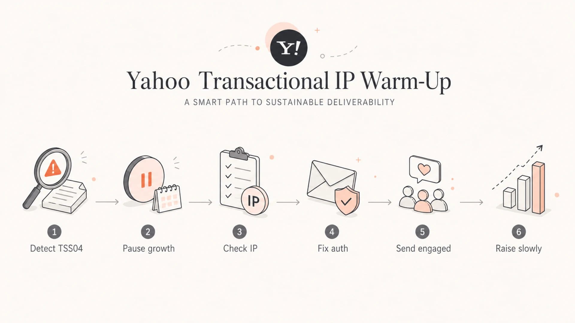 Flowchart for handling Yahoo TSS04 while warming a transactional IP.