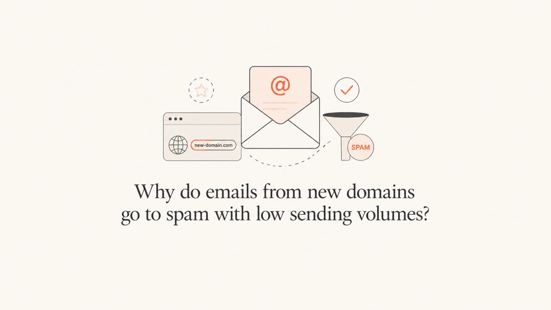 A calm editorial thumbnail about new domain email reputation and spam filtering.
