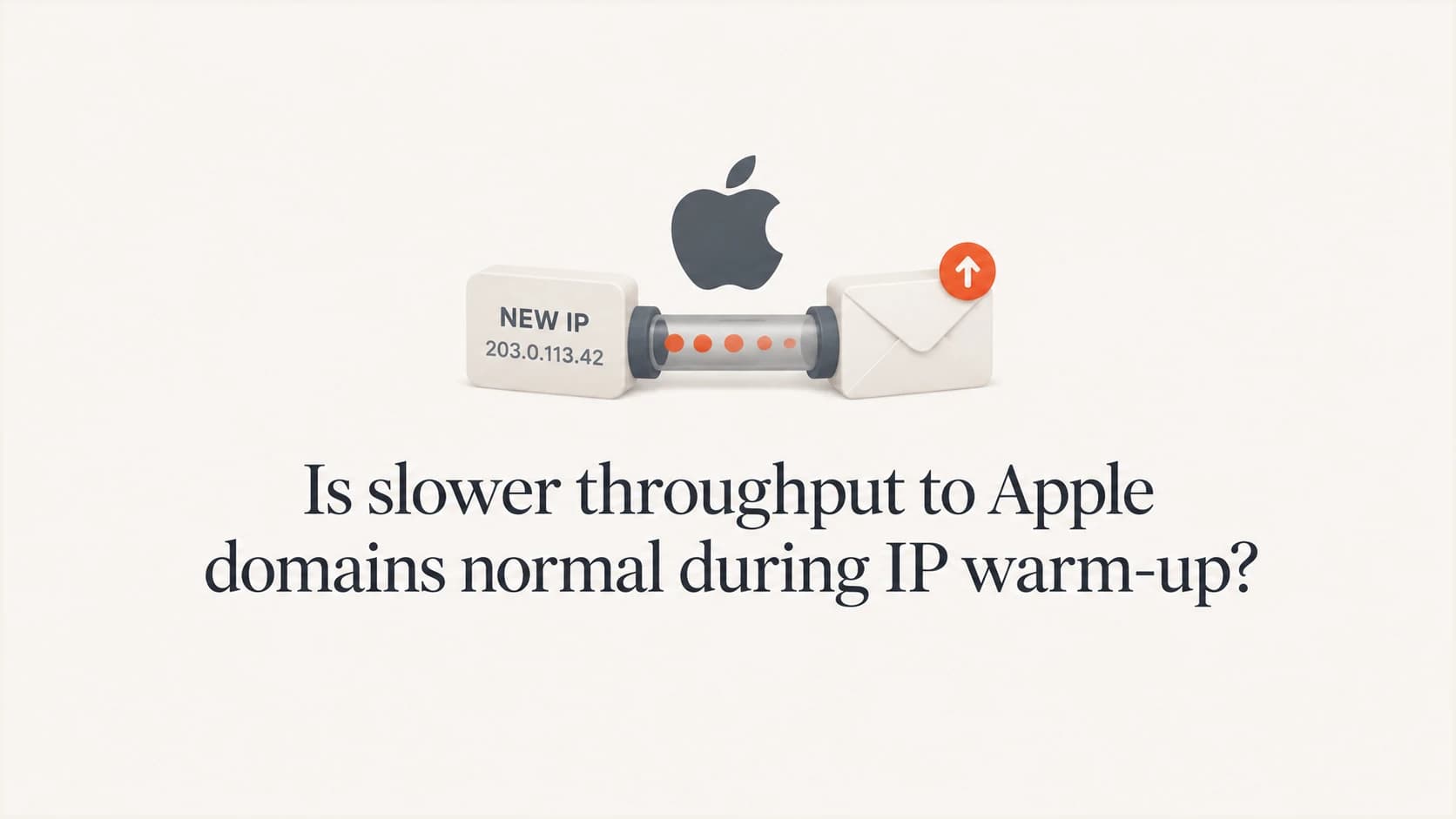 A new sending IP passes mail slowly through an Apple delivery channel.