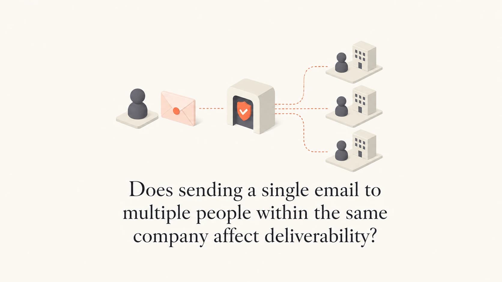 A single business email branching to several recipients at one company.