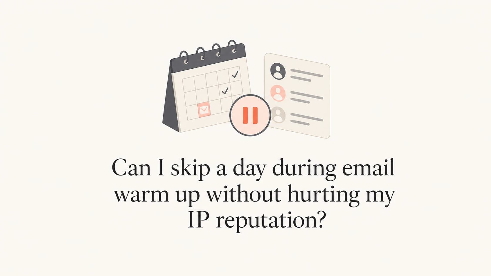 A mail calendar with a pause symbol above the article title.