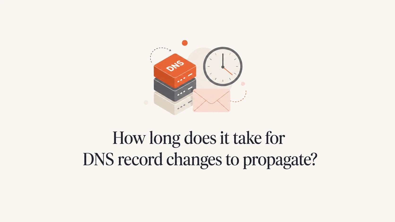 DNS records, cache timing, and email authentication shown as a calm technical thumbnail.