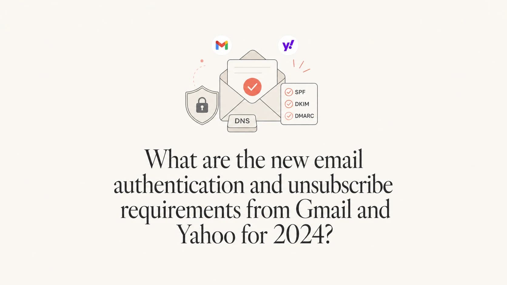 Email authentication and unsubscribe requirements for Gmail and Yahoo.