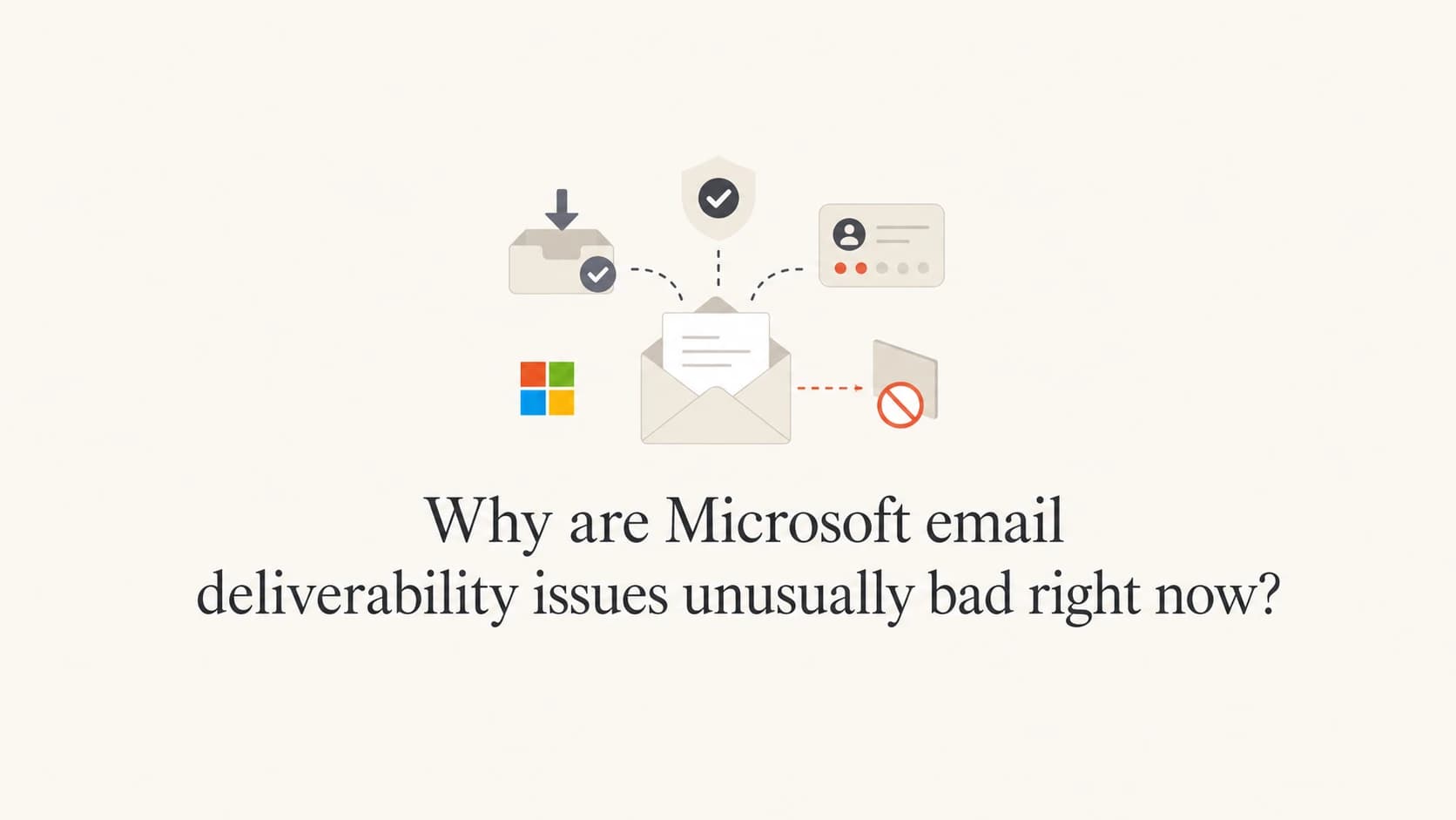 Microsoft inbox delivery signals grouped around a sender reputation warning.